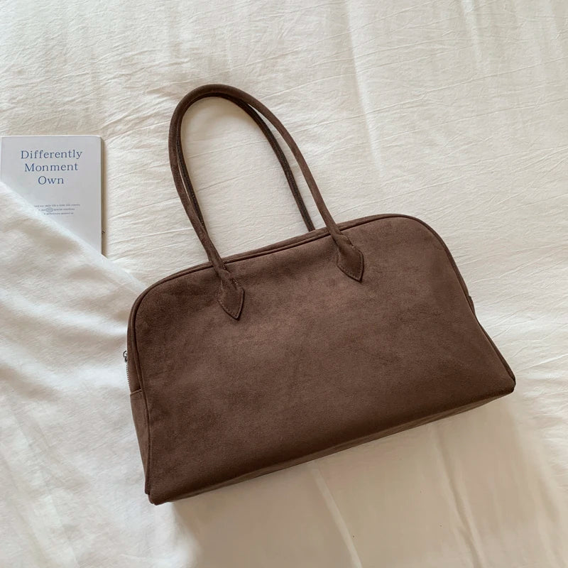 SOERA Sandra Suede Tote Bag - Handbags - Coffee One Size