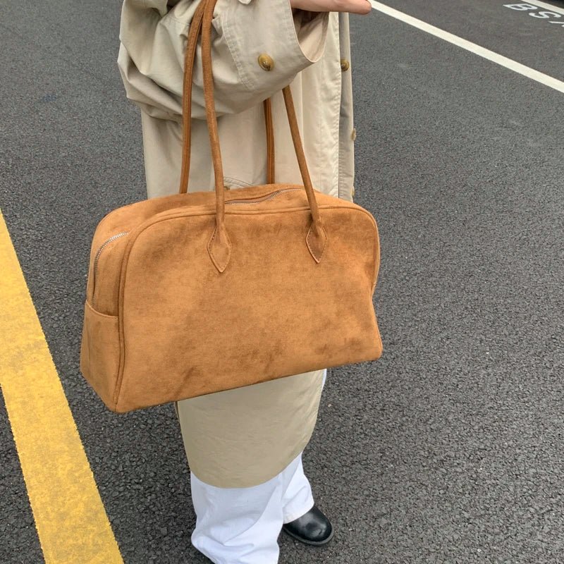 SOERA Sandra Suede Tote Bag - Handbags - Light Brown One Size