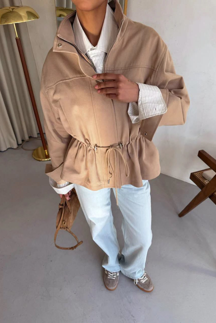 SOERA Esther Stand Collar Jacket - Jacket - SOERA-381763-KHA-L-21987 Beige L