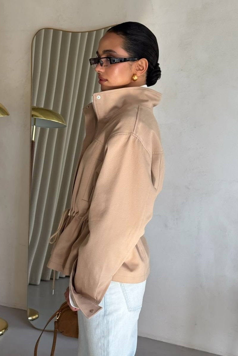 SOERA Esther Stand Collar Jacket - Jacket - SOERA-381763-KHA-L-21987 Beige L