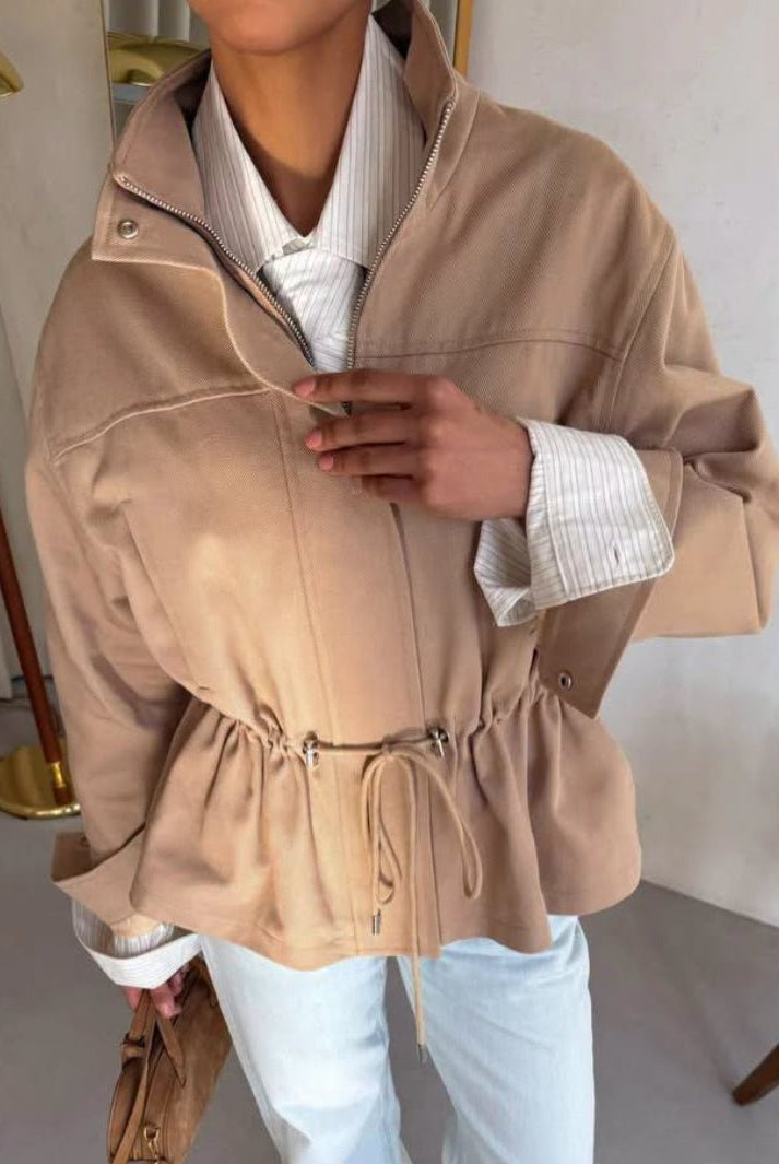 SOERA Esther Stand Collar Jacket - Jacket - SOERA-381763-KHA-M-89219 Beige M
