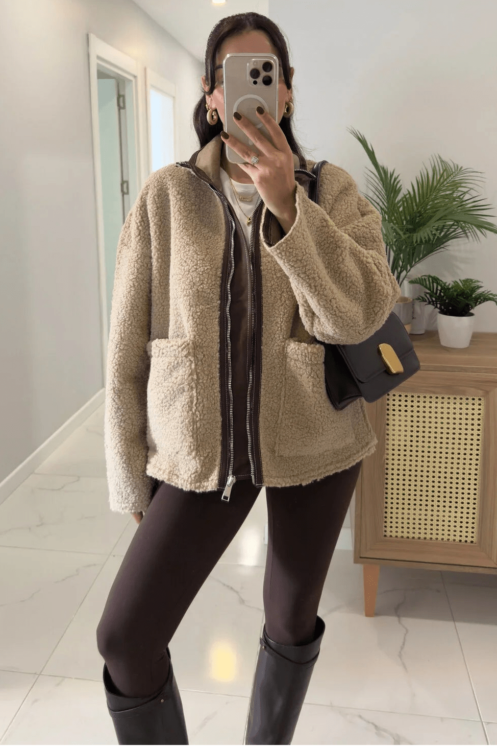 SOERA Carol Stand Collar Faux Fur Jacket - Jackets - 3256810101475923-;BS1763625122510752160 Brown XS