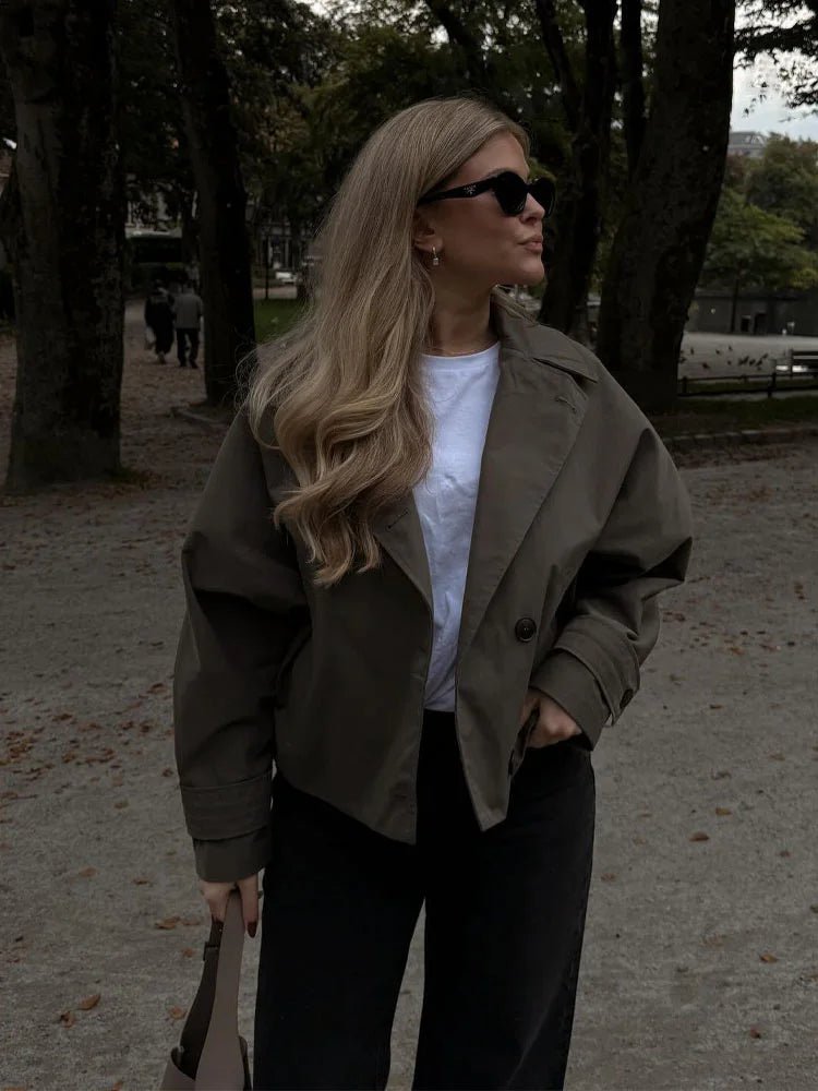 SOERA Dhelia Short Trench Coat - Jackets - 1005007713699485-;uJ1763050842443236035 Army Green XS