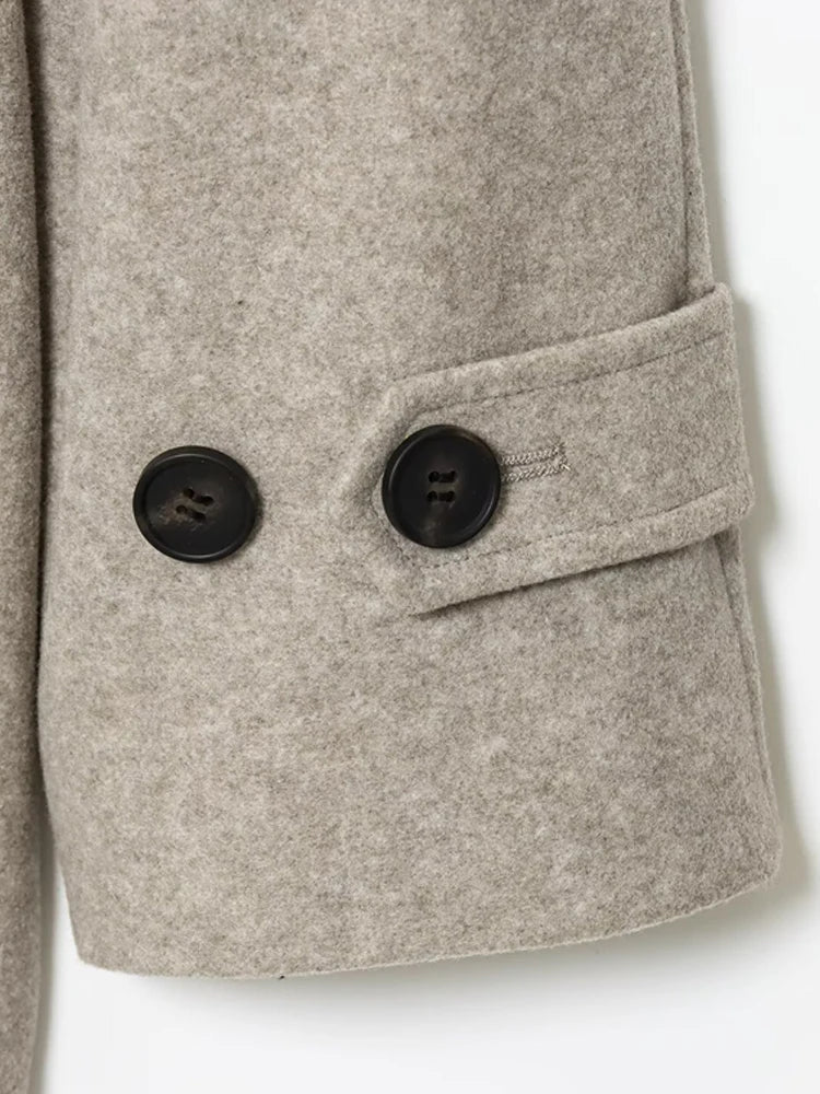 SOERA Felly Faux Wool Coat with Belt - Jackets - 3256809964317372-;Wh1763625122224677656 Beige XS