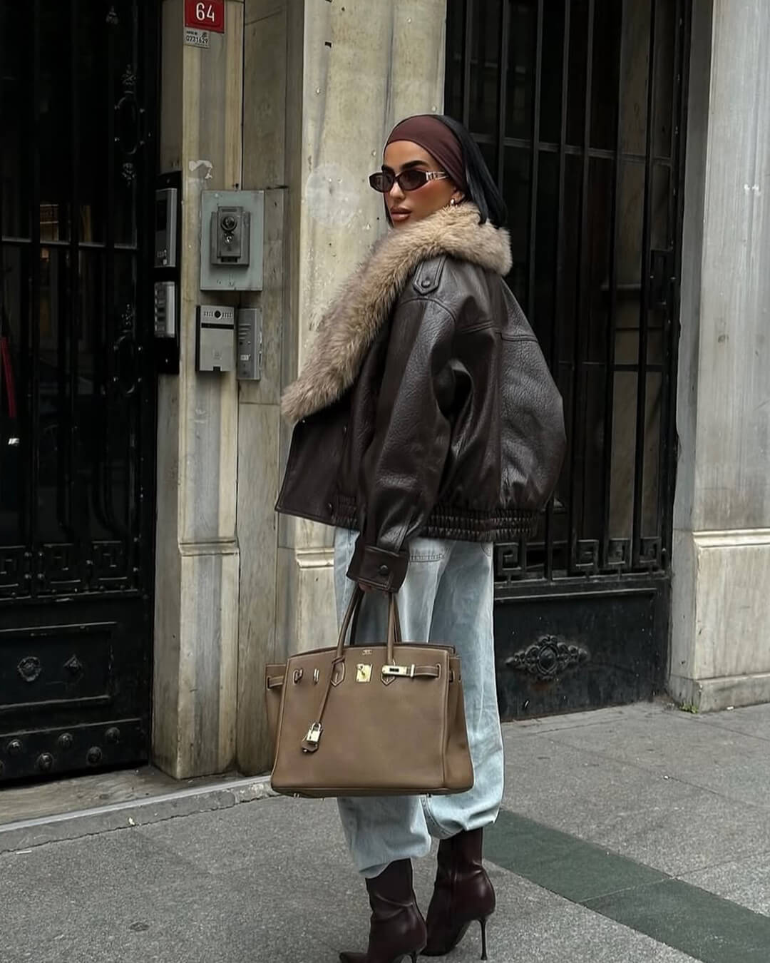 SOERA Francesca Faux Leather Jacket with Detachable Fur Collar - Jackets - 3256809993040075-;AE1764003581361420585 Brown S