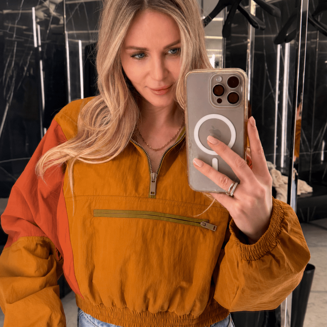 SOERA Margot Half-Zip Windbreaker Jacket - Jackets - Orange XS