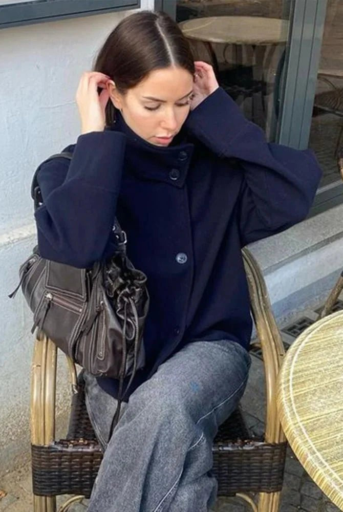 SOERA Rosalia elegant Jacket with Stand Collar - jackets - SOERA-Rosalia-Elegant-Lady-Womens-Jacket-with-Stand-Collar-for-Autumn-Style-Jacket-Grey/L Grey L