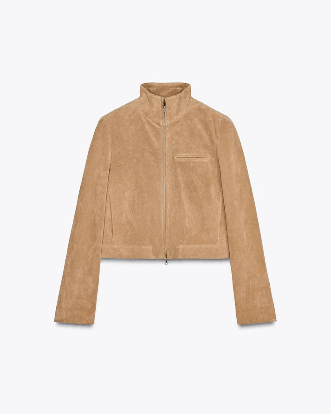 SOERA Yza Suede Cropped Bomber Jacket - Jackets - DD1774004001185588912 Beige M
