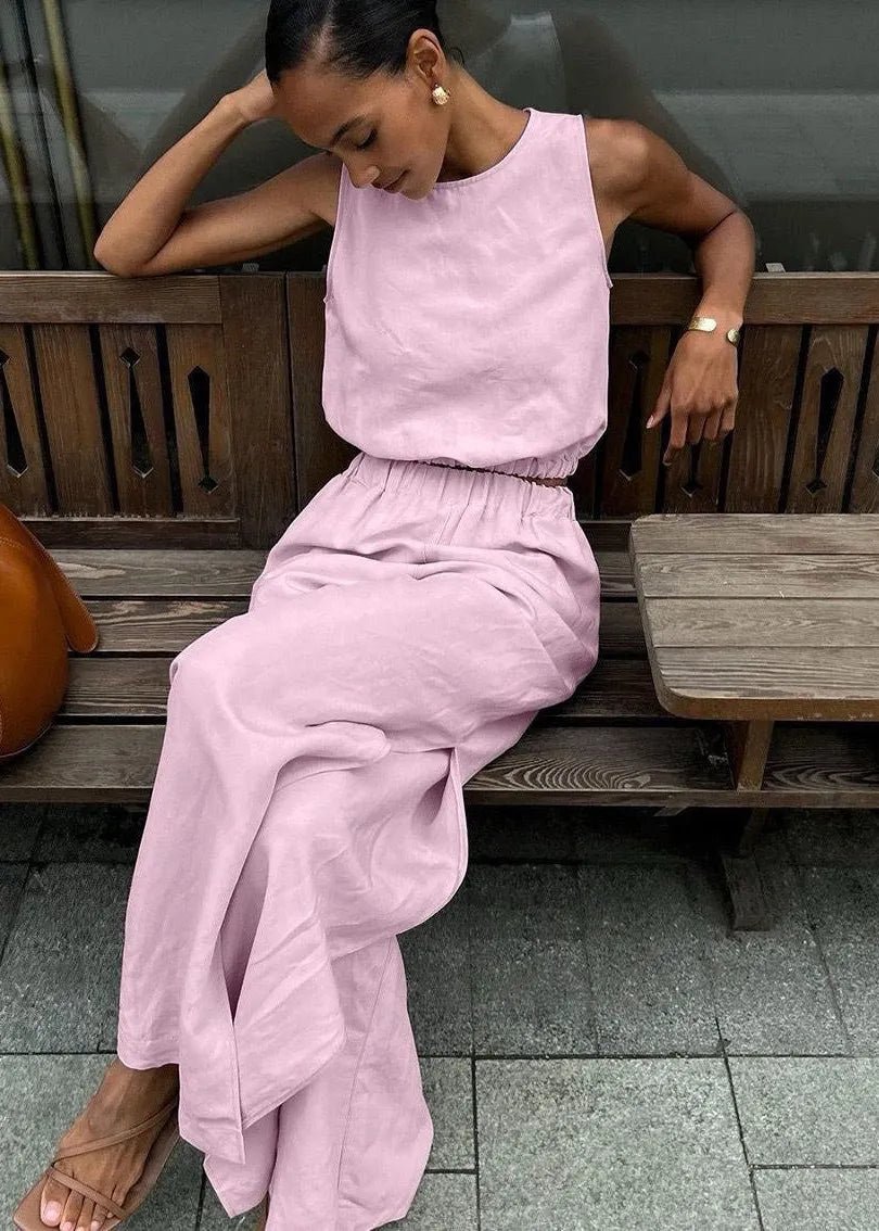 SOERA Celeste Wide - Leg Palazzo Set - Matching Sets - Pink M