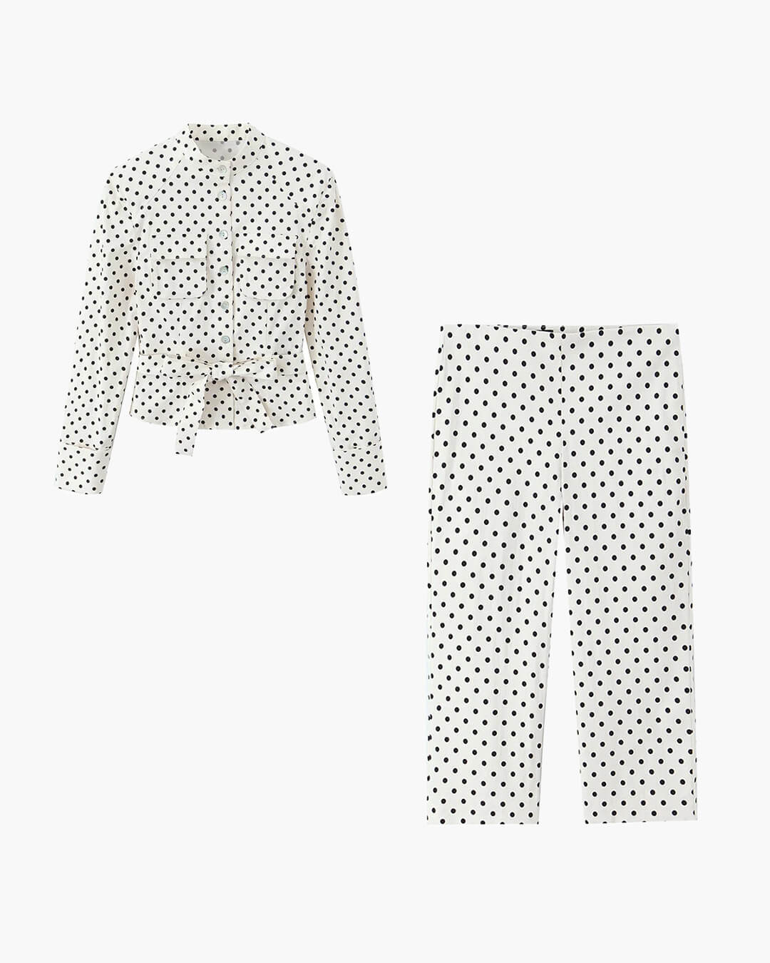 SOERA Cherry Polka Dot Jacket Capri Pants Set - Matching Sets - 1005011848112484-;lb1775031592086290901 Pants XS