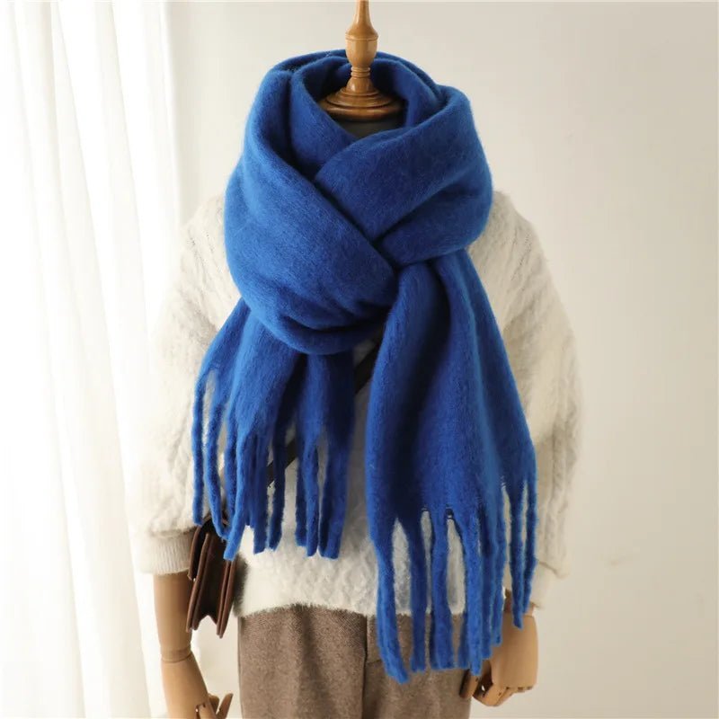 SOERA Tanya Tasseled Winter Scarf - Scarves & Wraps - 1005009466241802-;DN1764703454509391279 Gray