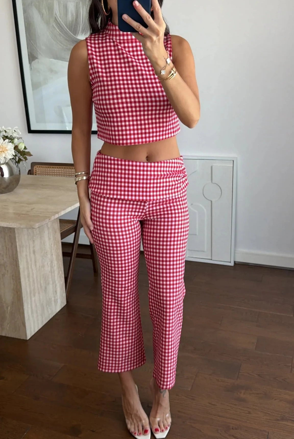 SOERA Sophia Plaid Crop Top Co-Ord Set - Set - SOERA-100355-S-OS-78179 S