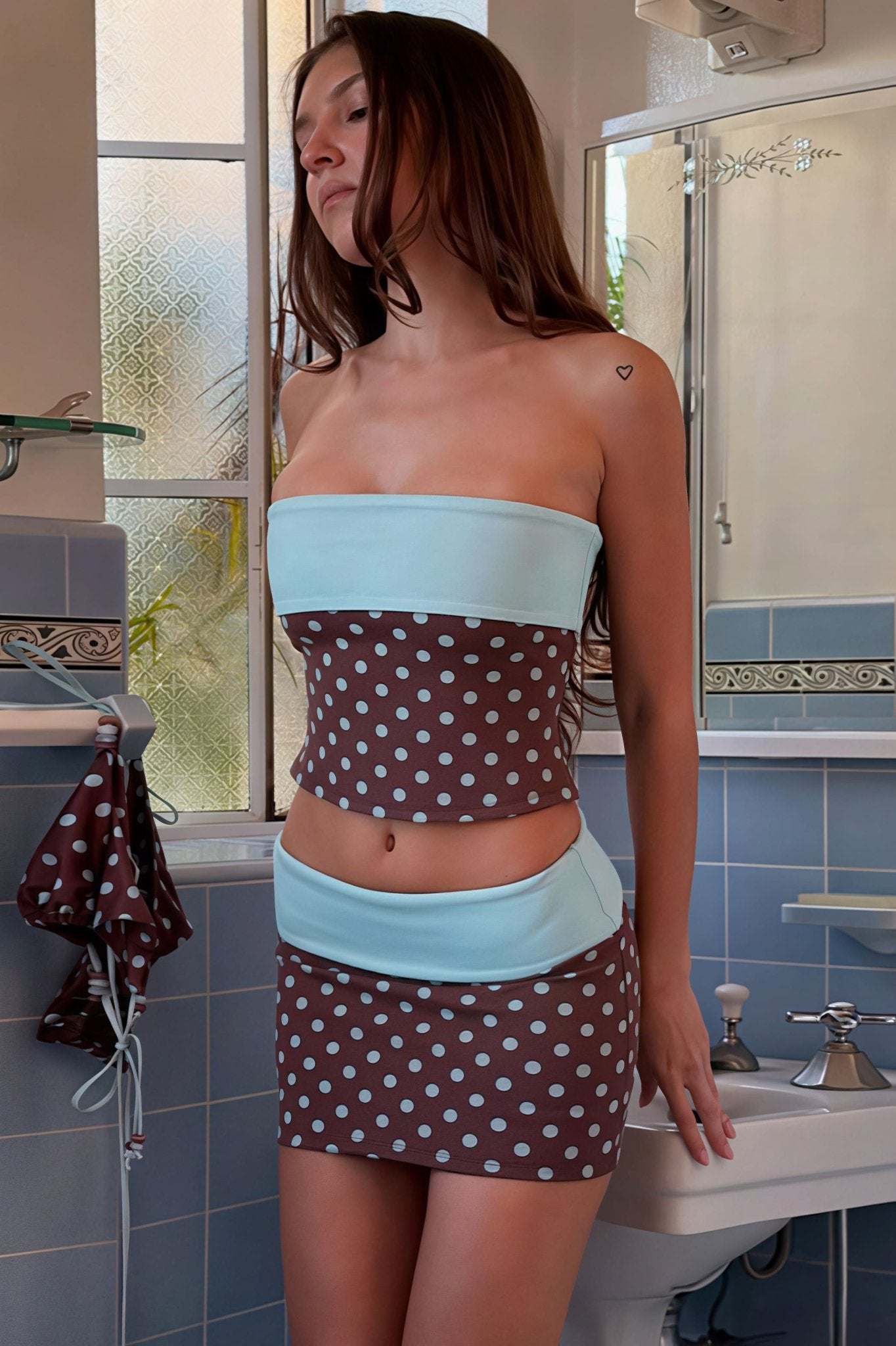 SOERA Heloise Bandeau Bodycon Set - Sets - Brown S