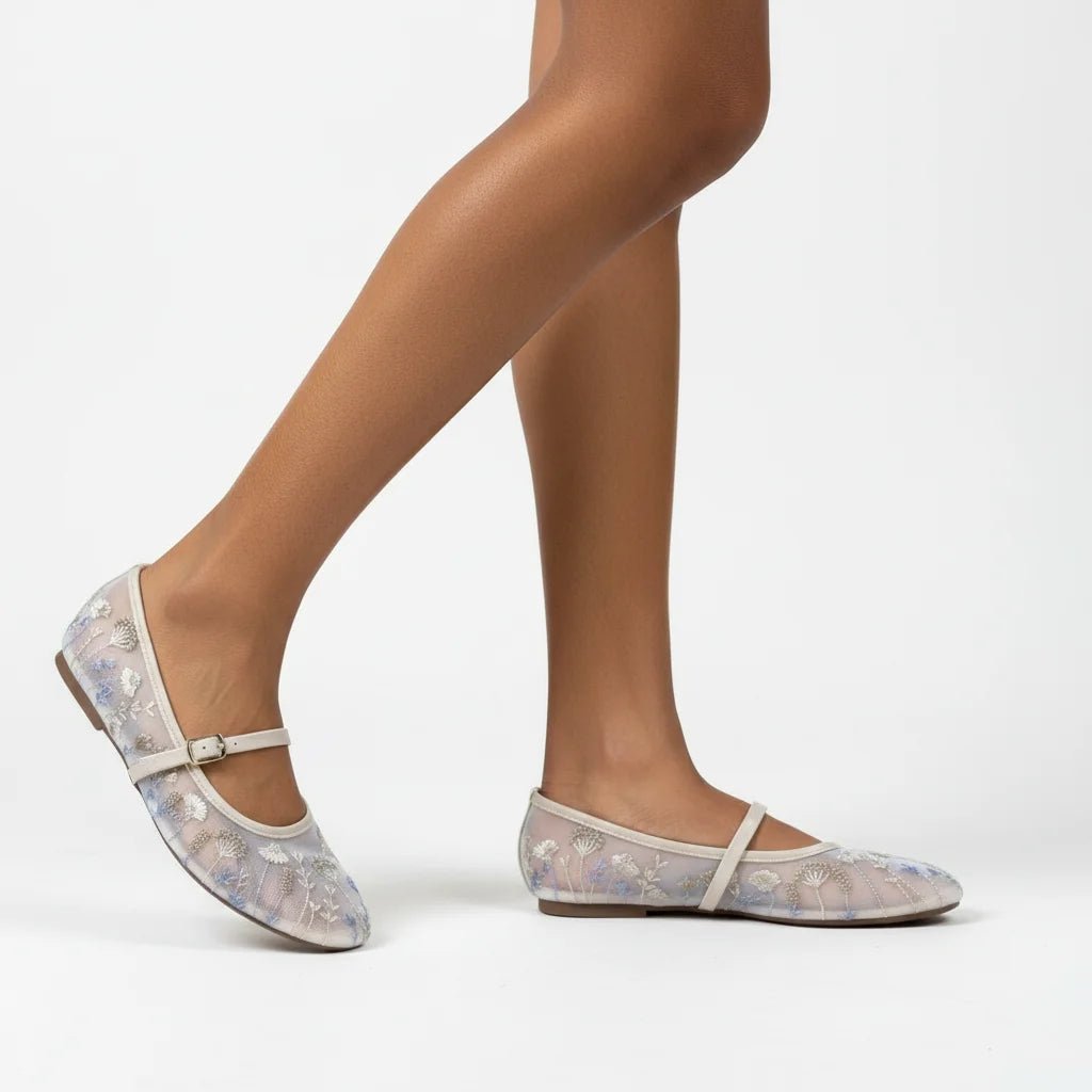 SOERA Priscilla Embroidered Ballet Flats - Shoes - 1005010567947492-;YV1769670009952444097 36