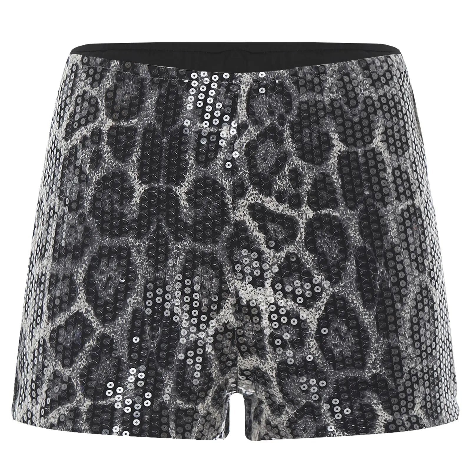 SOERA Quennie Leopard Sequin Shorts - Shorts - hc1774004001186893484 Gray S