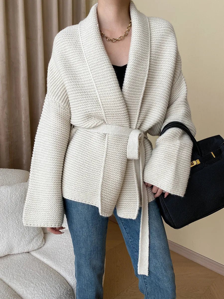 SOERA Abigail Belted Knit Cardigan - Sweaters & Cardigans - 1005007708848658-;pa1765393866208642501 Creme One Size