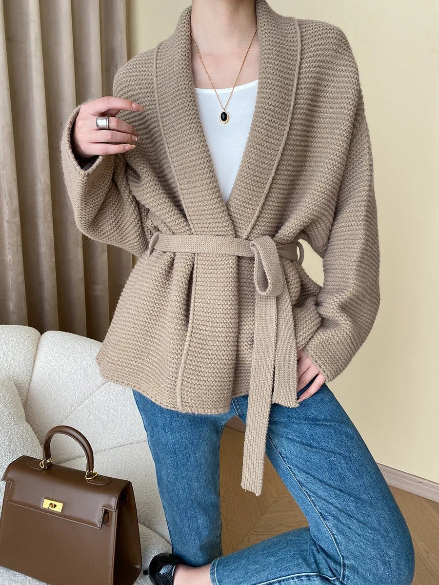 SOERA Abigail Belted Knit Cardigan - Sweaters & Cardigans - 1005007708848658-;pa1765393866208642501 Creme One Size
