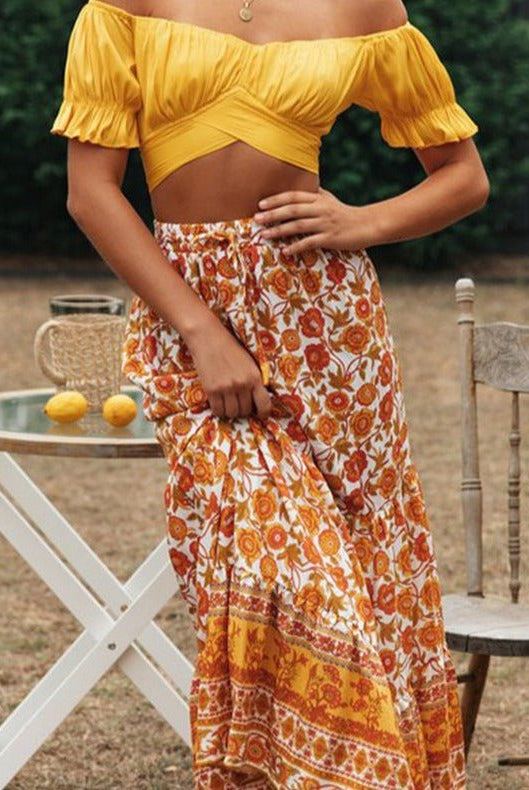 SOERA Celeste Flowing Puff Sleeve Crop Top - Top - Weiß L
