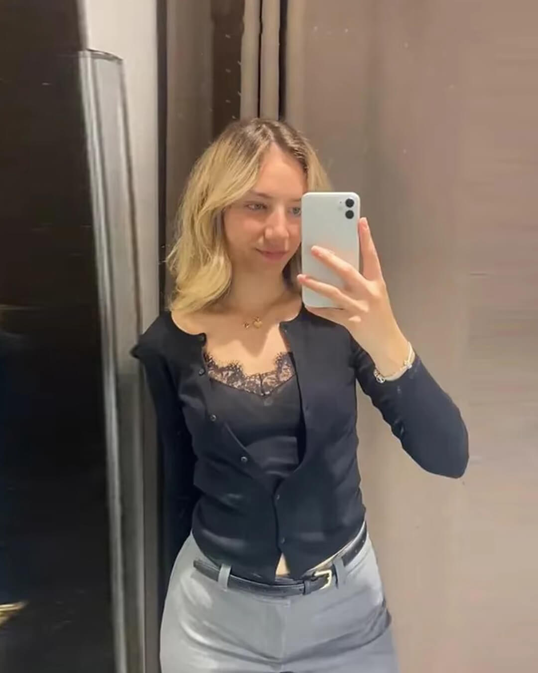 SOERA Ada Paneled Lace Trim Top - Tops - Black S