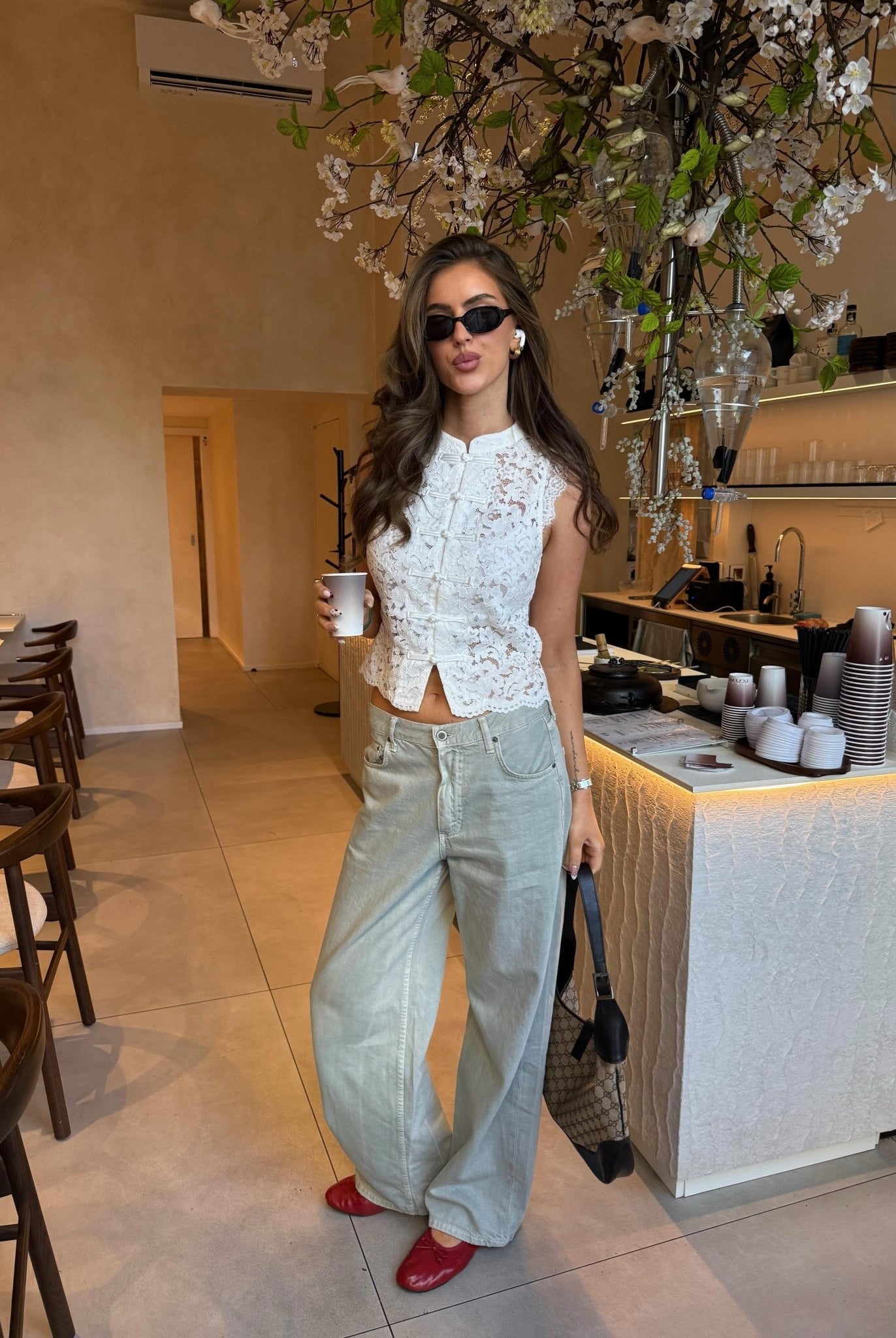 SOERA Bianca Mandarin Sleeveless Lace Top - Tops - SOERA-133123-M-WHITE-42019 White M