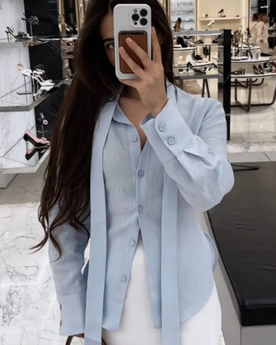 SOERA Harper Back - Tie Long Sleeve Blouse - Tops - 1005009869427676-;zz1775063643996517701 S