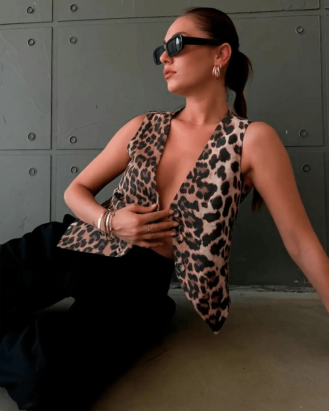 SOERA Vanessa Leopard Print Vest - Tops - L
