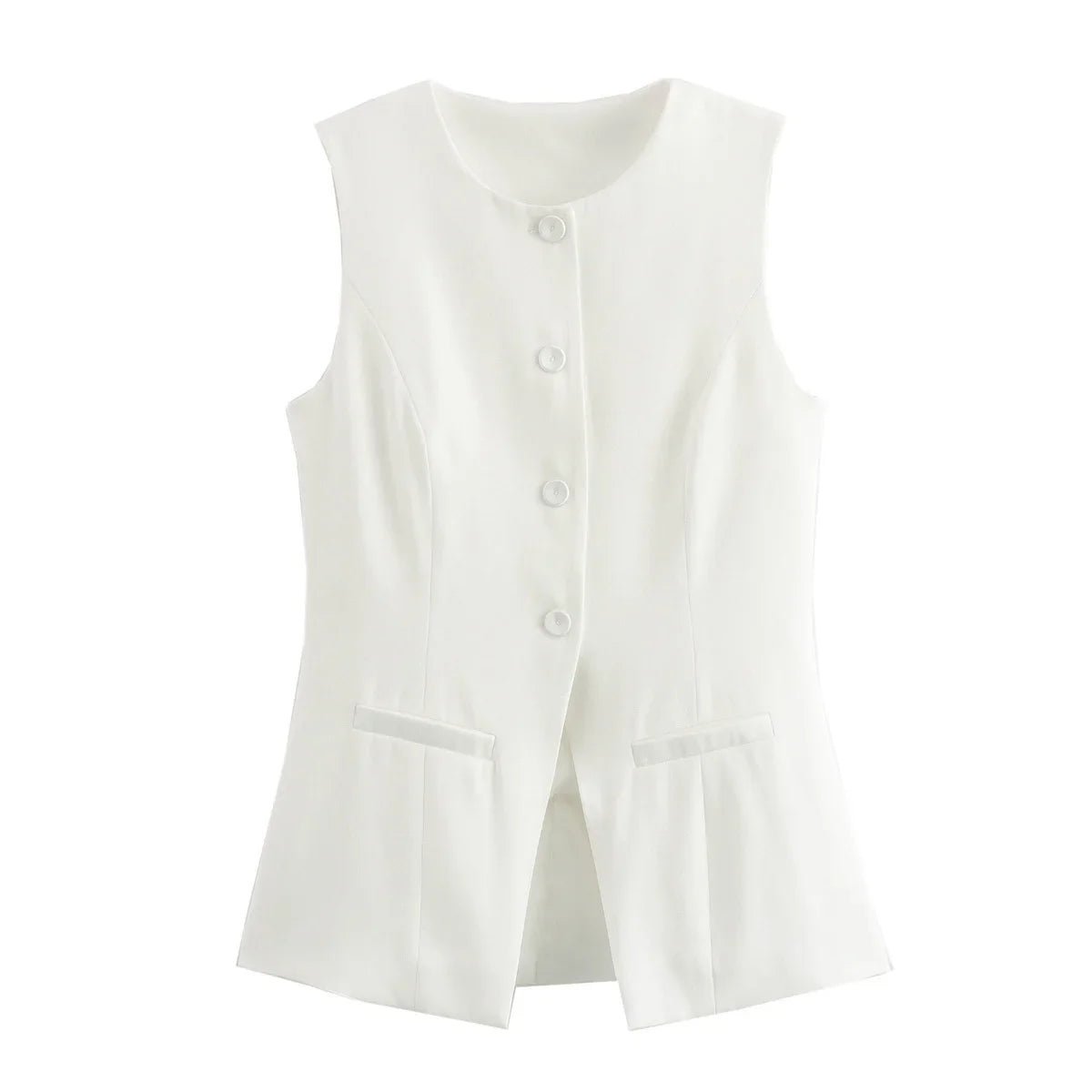 SOERA Priya Button-Up Vest Top - Vest - White XS