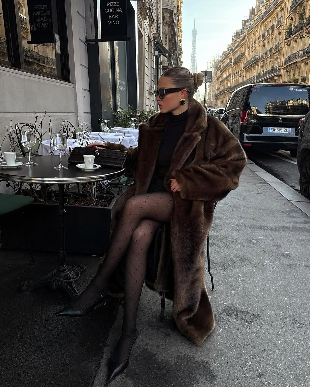 Brown Wool Overcoat for Women - Elegant Long Winter Coat for Timeless Style 2