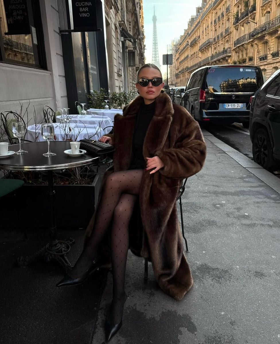 Brown Wool Overcoat for Women - Elegant Long Winter Coat for Timeless Style 8