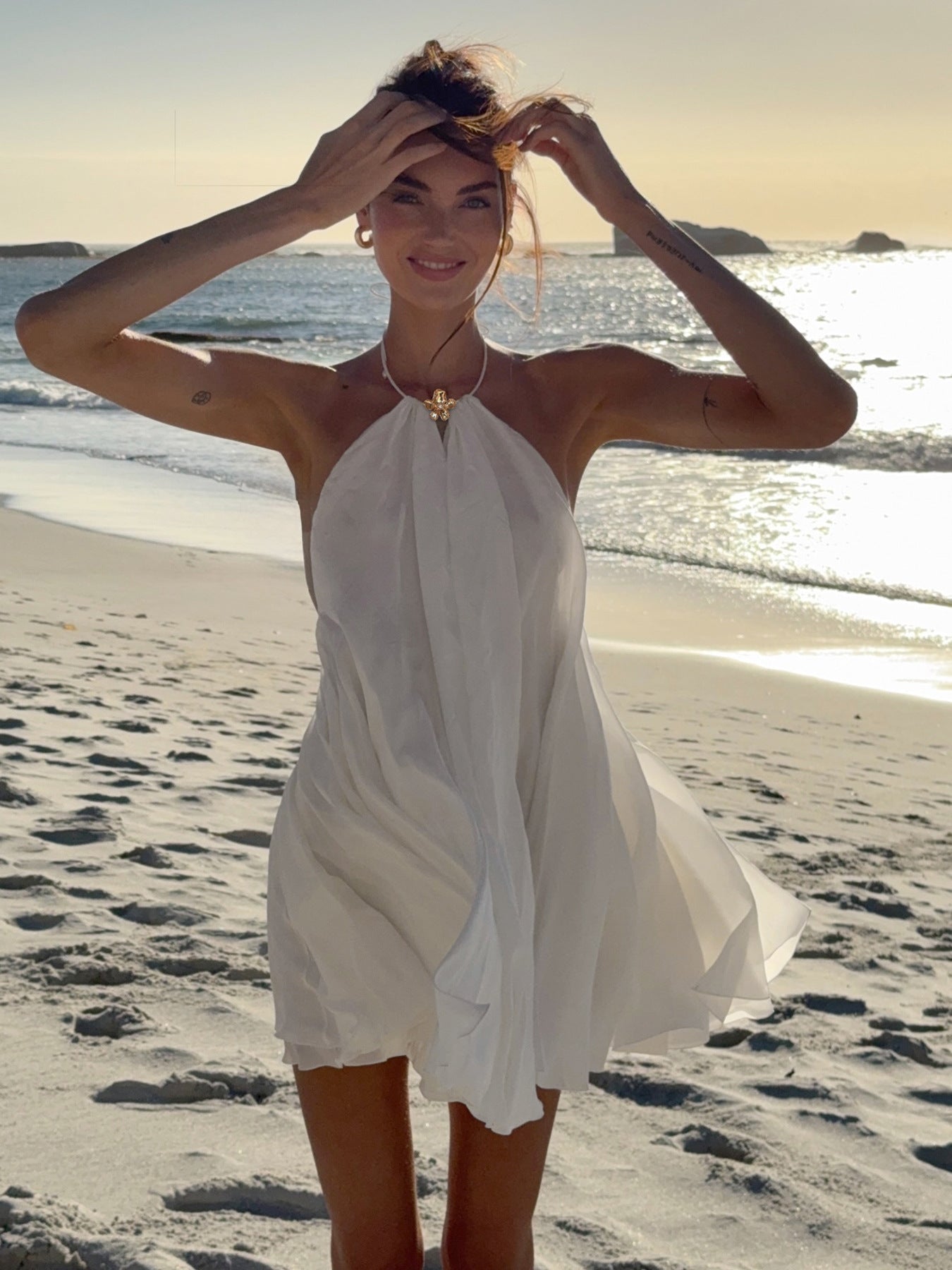 Vestito da spiaggia Evelyn con spalline e schiena scoperta