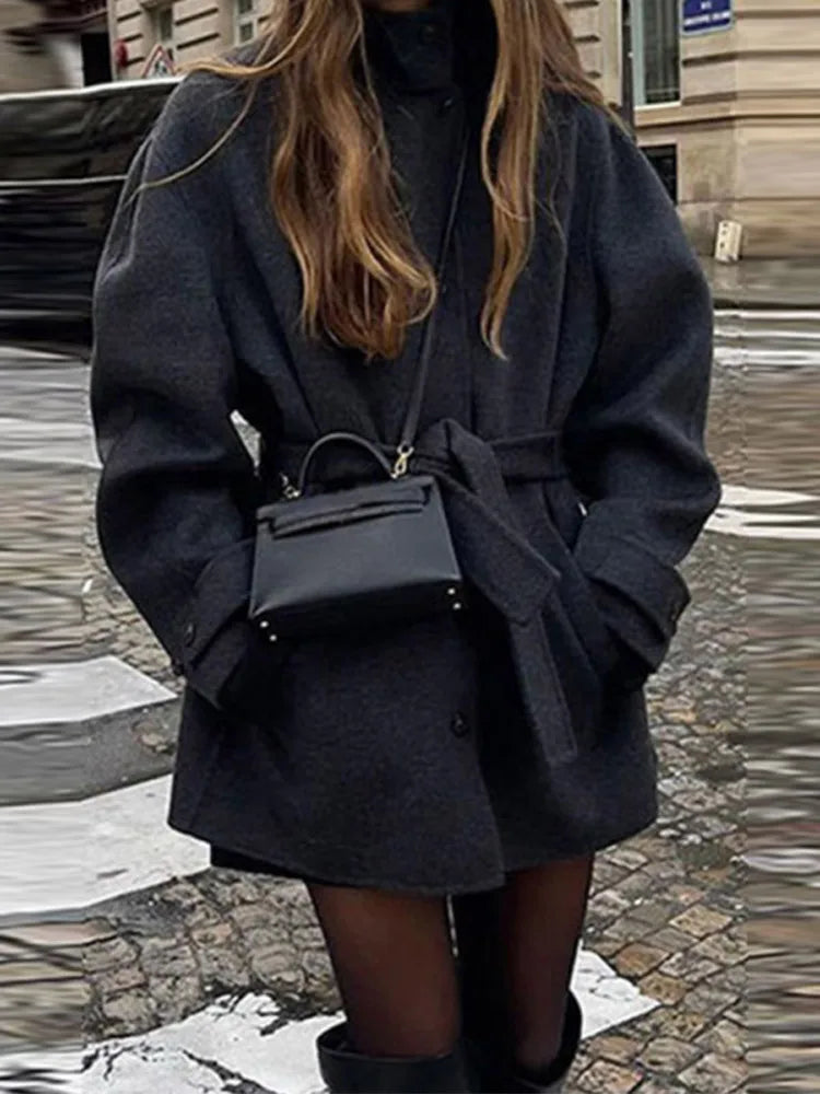 Lindsay Stand Collar Short Coat 2