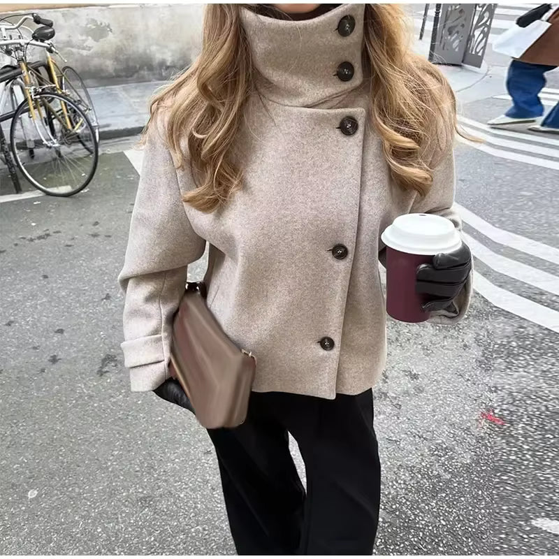 Giacca Amelie con collo alla coreana e tasche
