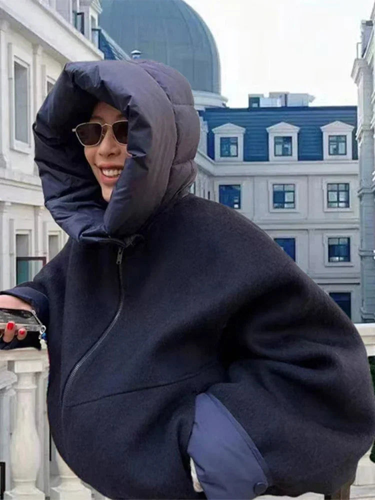 Stylish Wool and Cotton Jacket with Zipper Closure and Pockets 0