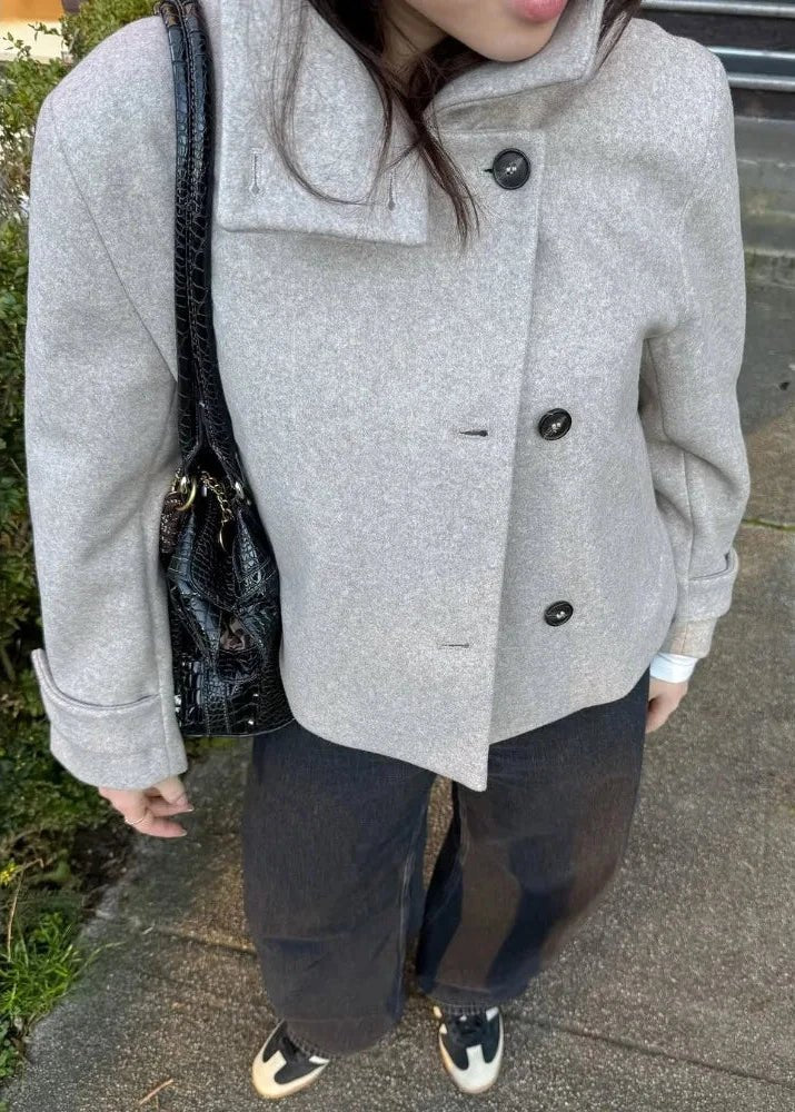 SOERA Amelie Stand Collar Jacket with Pockets - Jacket - SOERA-257539-RIC-S-29571 Light Grey S