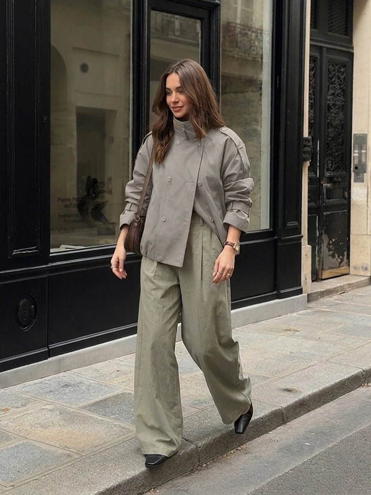 Linda Utility Cropped Trench Coat
