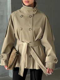 Portia Cappotto Collo Alto con Lacci