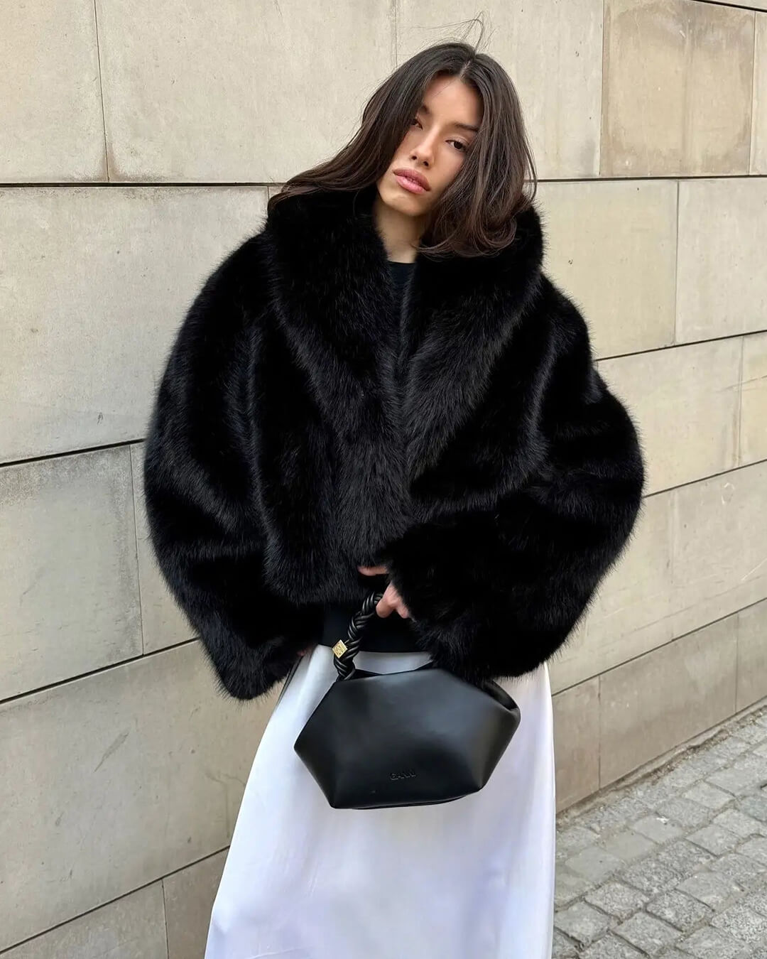 Cappotto in ecopelliccia Adelheid