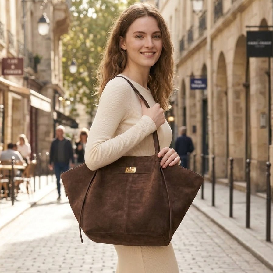 SOERA Dina Bat-Wing Suede Tote Bag - Bag -  Brown