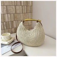 Borsa a spalla Sophia in paglia con paillettes