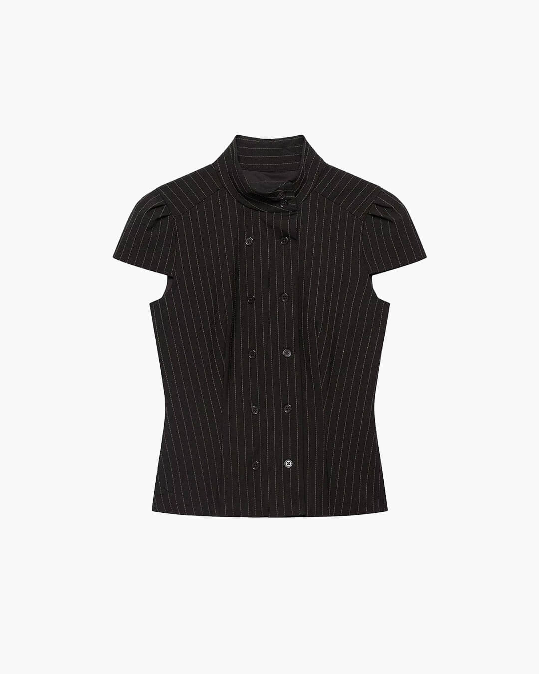 SOERA Claudia High Neck Fitted Plaid Blouse - Blouse - SOERA-213955-2-L-25219 Black L