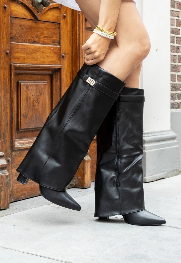SOERA Lisa Pointed Toe Block Heel Boots - Boots - SOERA-418819-BLA-6-20227 Black 6