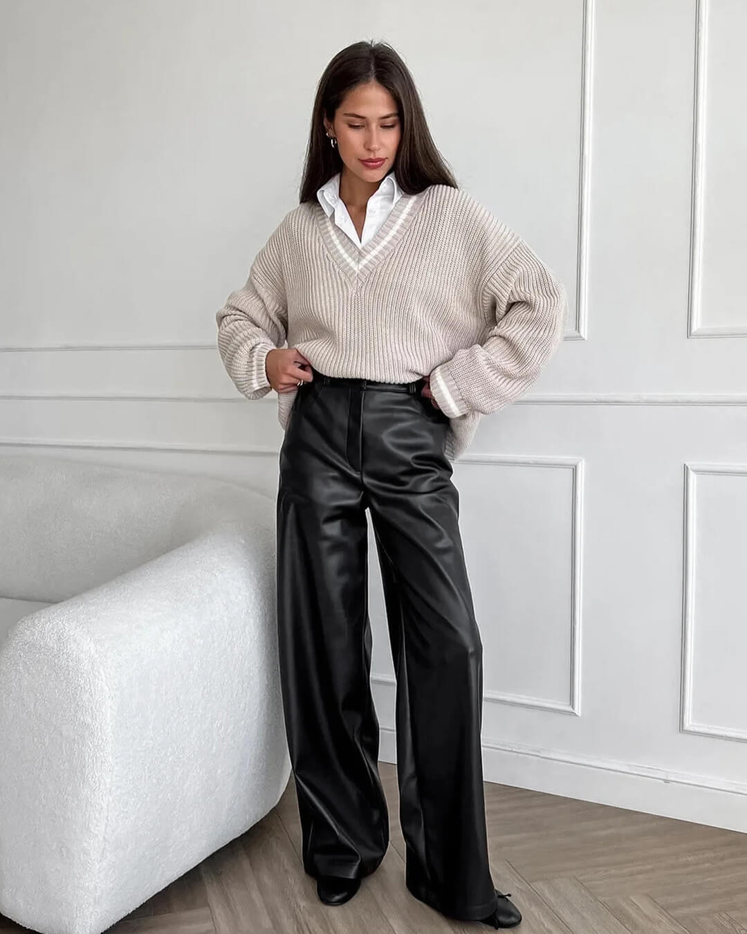SOERA Ada Wide Leg Leather Pants - Bottoms - Ba1770383550816497182 S