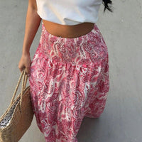 Gonna lunga Riley con elastico in vita e motivo paisley