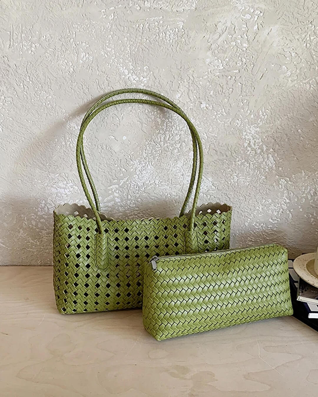 Briana borsa tote in paglia intrecciata