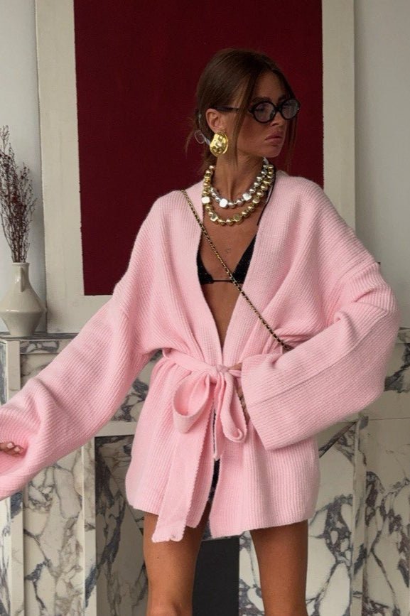 SOERA Bianca Belted Midi Cardigan - Cardigan -  Pink XS