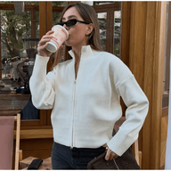 Joanna Cardigan lavorato con doppia zip