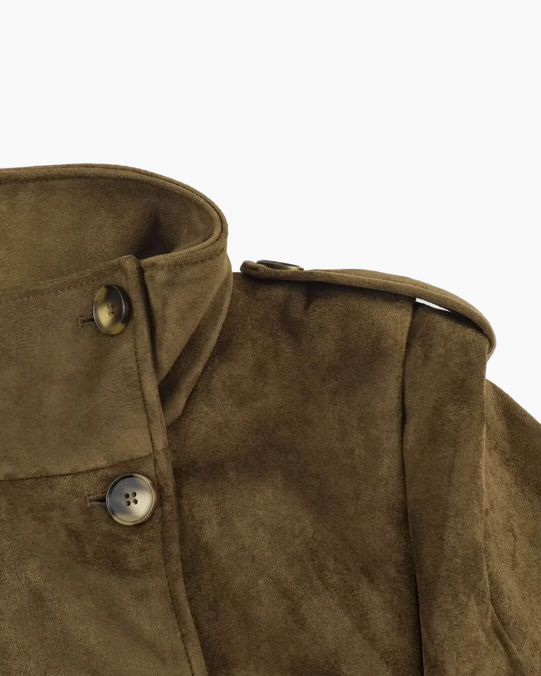 SOERA Amelia Retro Faux Suede Cropped Trench - Coat - SOERA-354243-ASP-L-54083 L