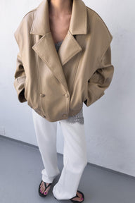 Cappotto Audrey Doppiopetto in Eco Pelle