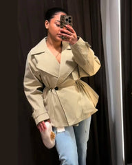 Trench Emilia con rever e coulisse in vita