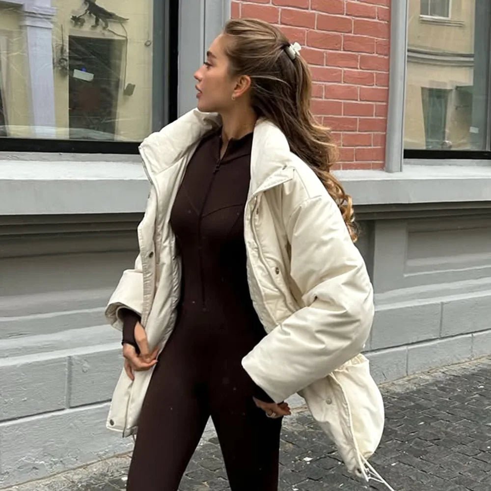 SOERA Emily Stand Collar Padded Puffer Coat - Coat - SOERA-634883-BEI-L-68291 Beige L